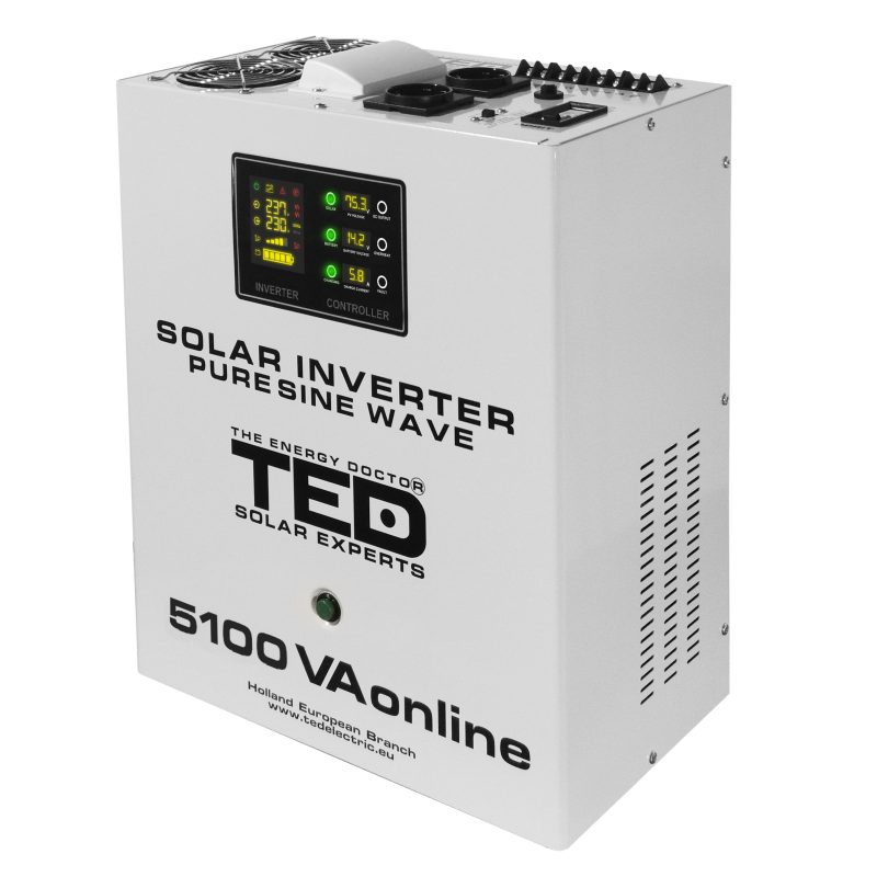5100VA 3500W Solar Inverter with MPPT - Pure Sine Wave - 3 Outputs - TED Electric