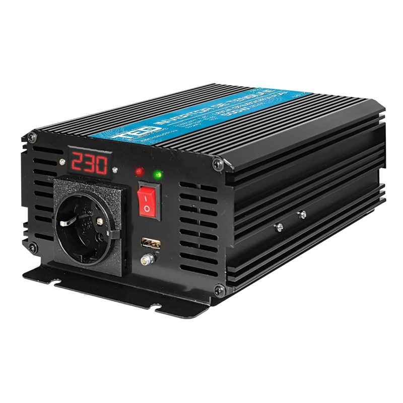 500W Car Power Inverter - 12V to 230V - Pure Sine Wave - 1 Output + USB - TED Electric