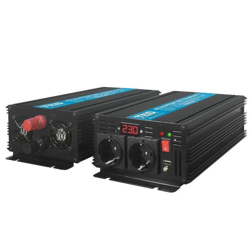 1000W Car Power Inverter - 12V to 230V - Pure Sine Wave - 2 Outputs + USB - TED Electric - Image 2