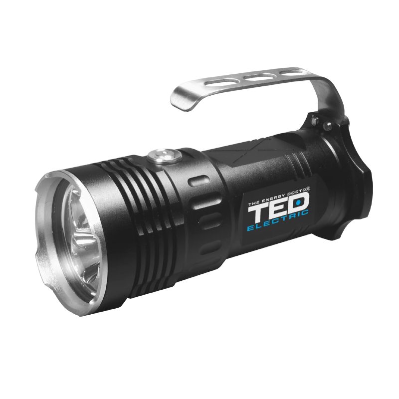 30W 1500lm Patrol LED Flashlight TED003751 - rechargeable / 7h battery life - waterproof IP65 - TED Electric