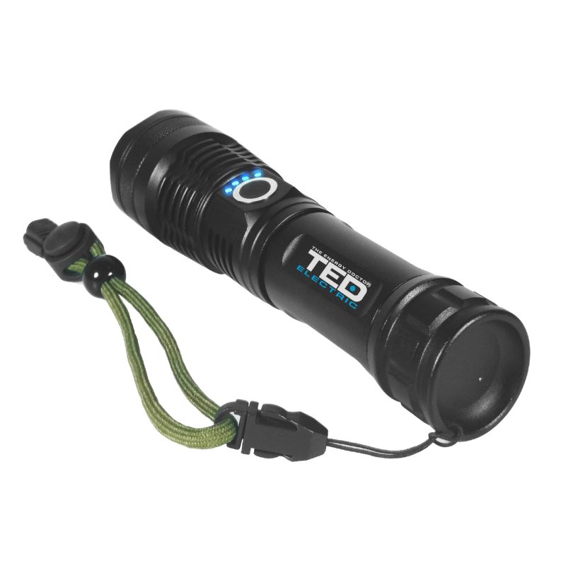 10W 1600lm LED Flashlight TED002112 - rechargeable / shockproof / waterproof IP65 - TED Electric - Image 5