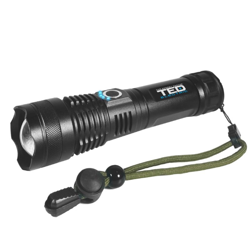 10W 1600lm LED Flashlight TED002112 - rechargeable / shockproof / waterproof IP65 - TED Electric
