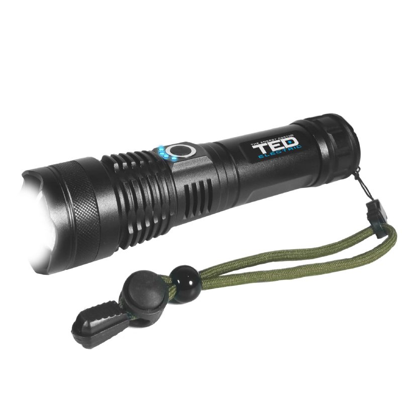 10W 1600lm LED Flashlight TED002112 - rechargeable / shockproof / waterproof IP65 - TED Electric - Image 2