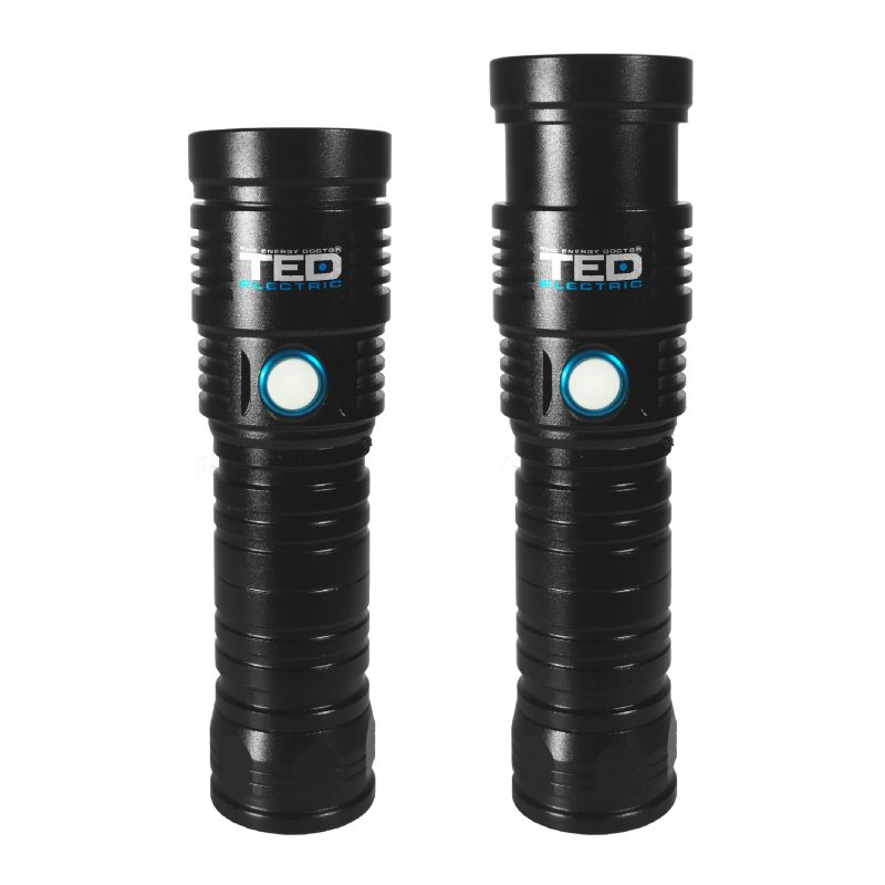 10W 1200lm LED Flashlight TED002204 - rechargeable / shockproof / waterproof IP65 - TED Electric - Image 4
