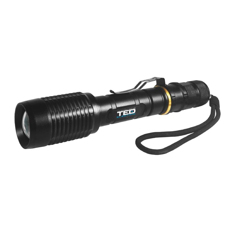 10W 1000lm LED Flashlight TED002228 - rechargeable / shockproof / waterproof IP65 - TED Electric