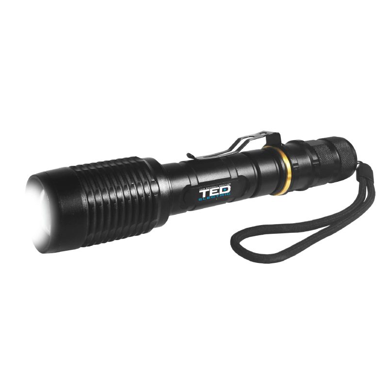 10W 1000lm LED Flashlight TED002228 - rechargeable / shockproof / waterproof IP65 - TED Electric - Image 2
