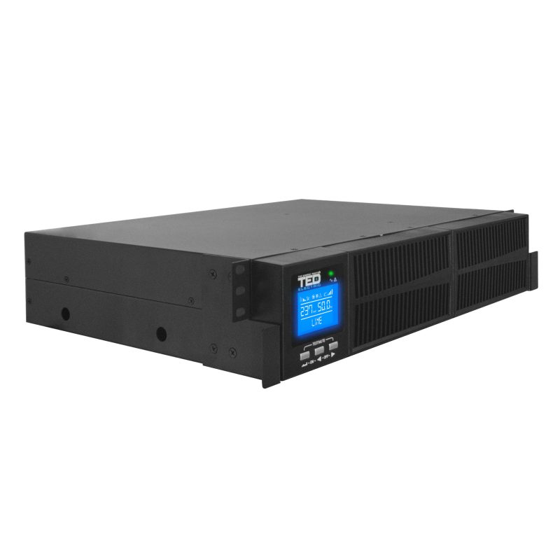 1000VA 900W UPS Online Rack / Tower - LCD Display - 3 x Outputs - TED Electric