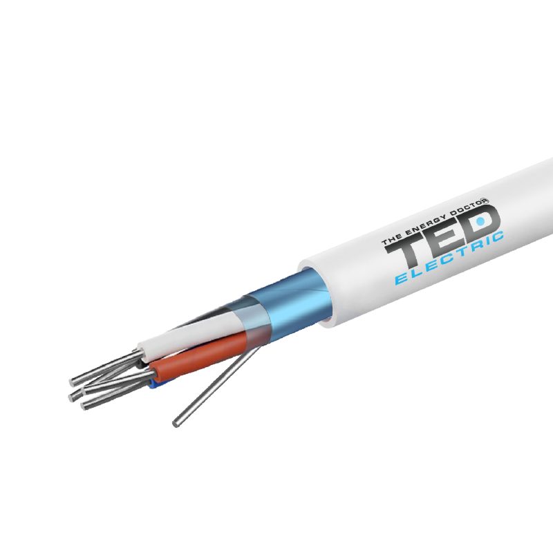 4 x 7 x 0.2 mm Alarm cable CCA / Foil Shielding / PVC Coating - TED Electric