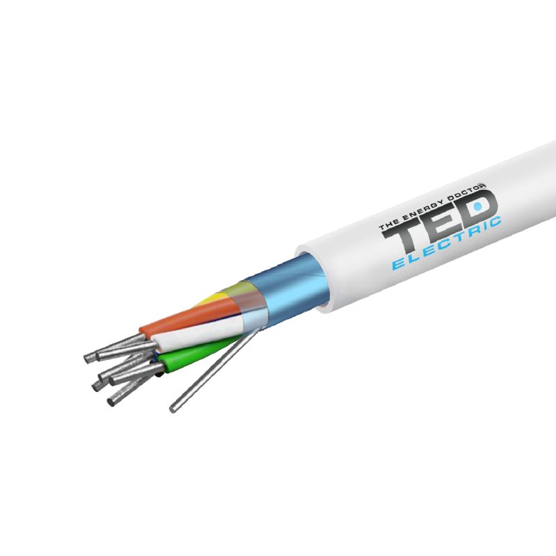 6 x 7 x 0.2 mm Alarm cable CCA / Foil Shielding / PVC Coating - TED Electric