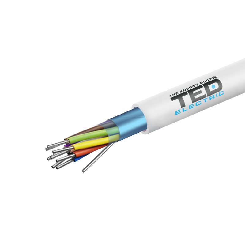 8 x 7 x 0.2 mm Alarm cable CCA / Foil Shielding / PVC Coating - TED Electric