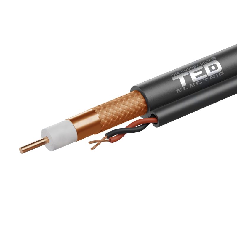 Coaxial Cable - 1 mm CCS + power wires / RG 6 / 75 ohms / Copper Braid - TED Electric