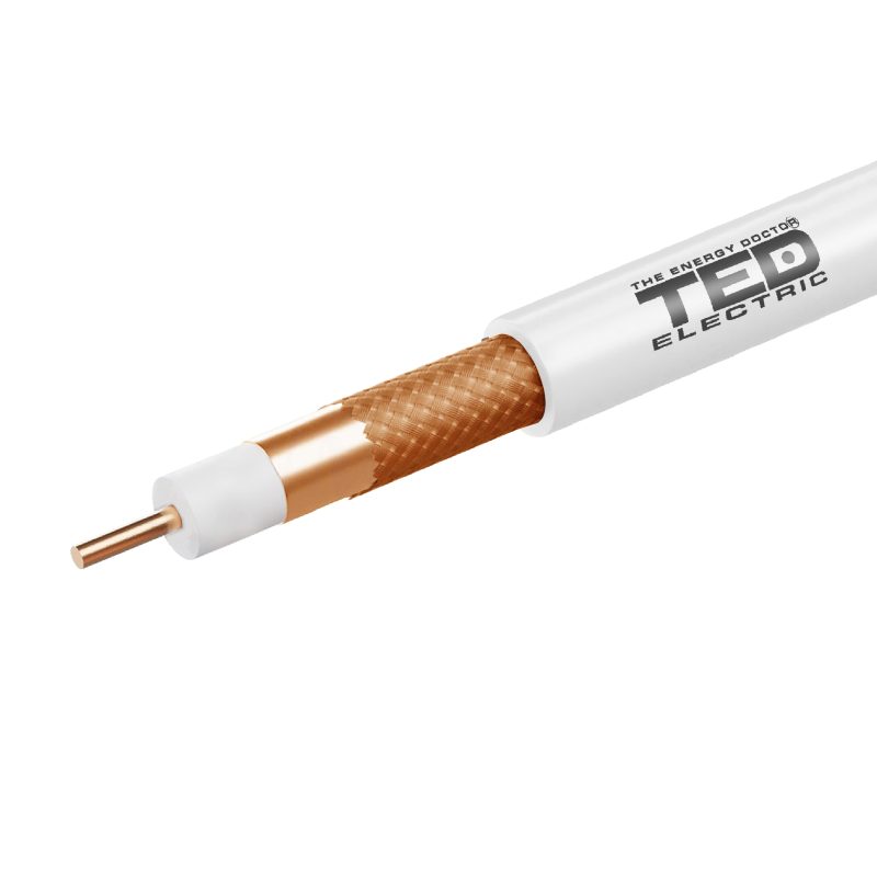 Coaxial Cable - 1 mm Copper / RG6 / 75 ohms / Copper Braid - TED Electric