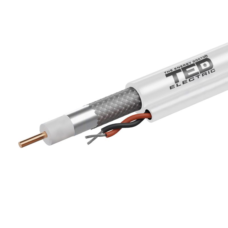 Coaxial Cable - 1.02 mm CCS + power wires / RG6 / 75 ohms / CCA Braid - TED Electric