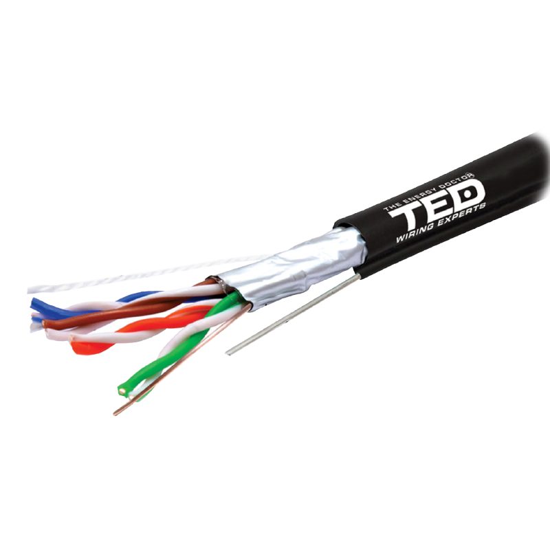 FTP cat. 5E Network Cable - 24 AWG Copper / Messenger / PE Coating - TED Electric