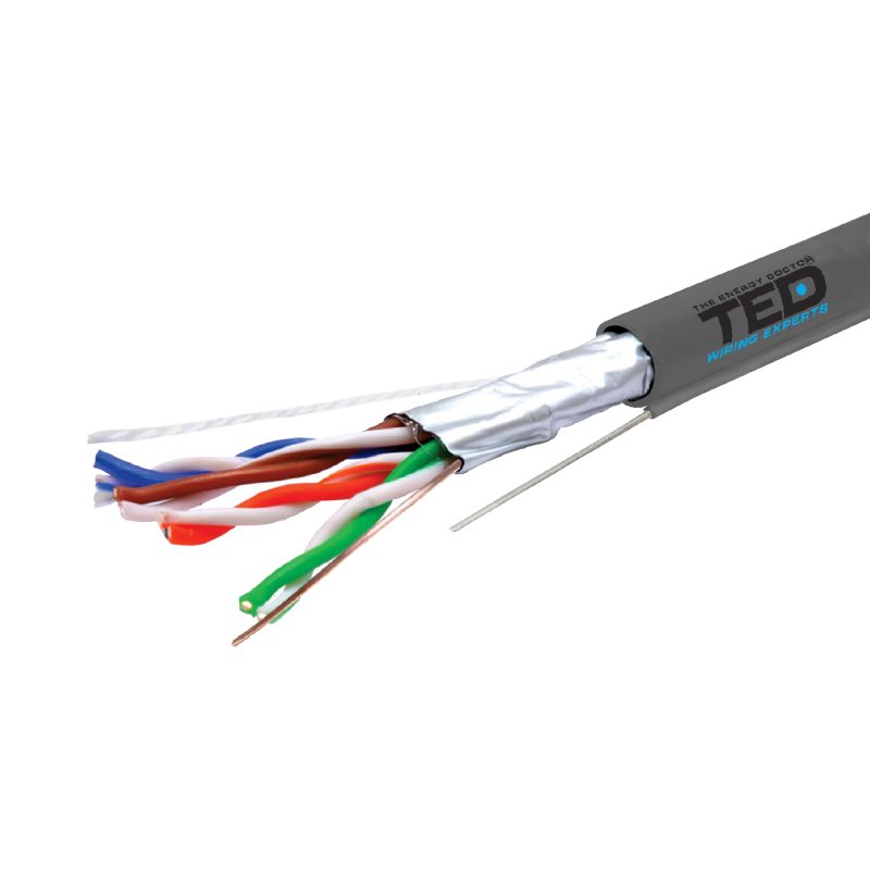 FTP cat. 5E Network Cable - 24 AWG Copper / Messenger / PVC Coating - TED Electric