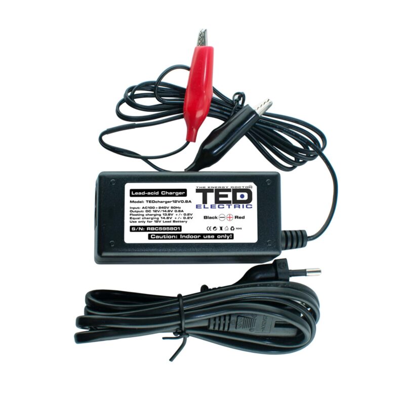 12V 0.8A Lead-acid Battery Charger - TED Electric