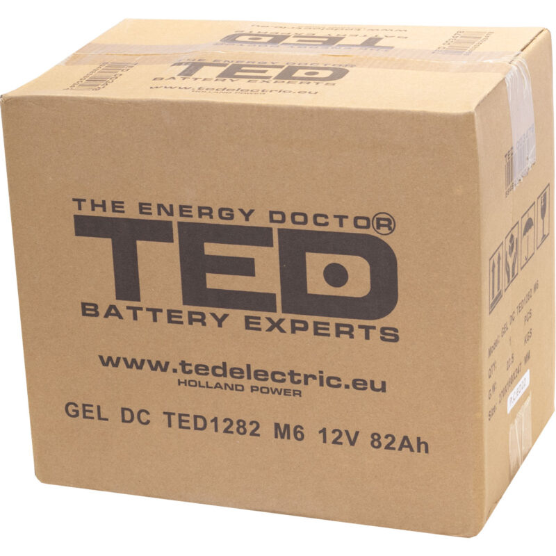 12V 82Ah GEL Deep Cycle TED1282 - VRLA / Rechargeable -TED Electric - Image 4
