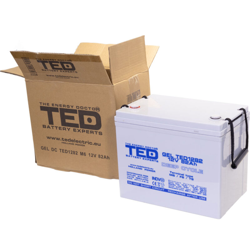 12V 82Ah GEL Deep Cycle TED1282 - VRLA / Rechargeable -TED Electric - Image 5