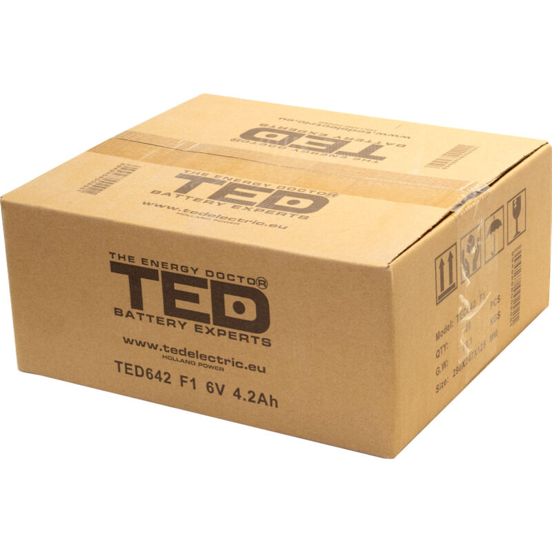 6V 4.2Ah AGM Battery TED642 - VRLA / Rechargeable - TED Electric - Image 4