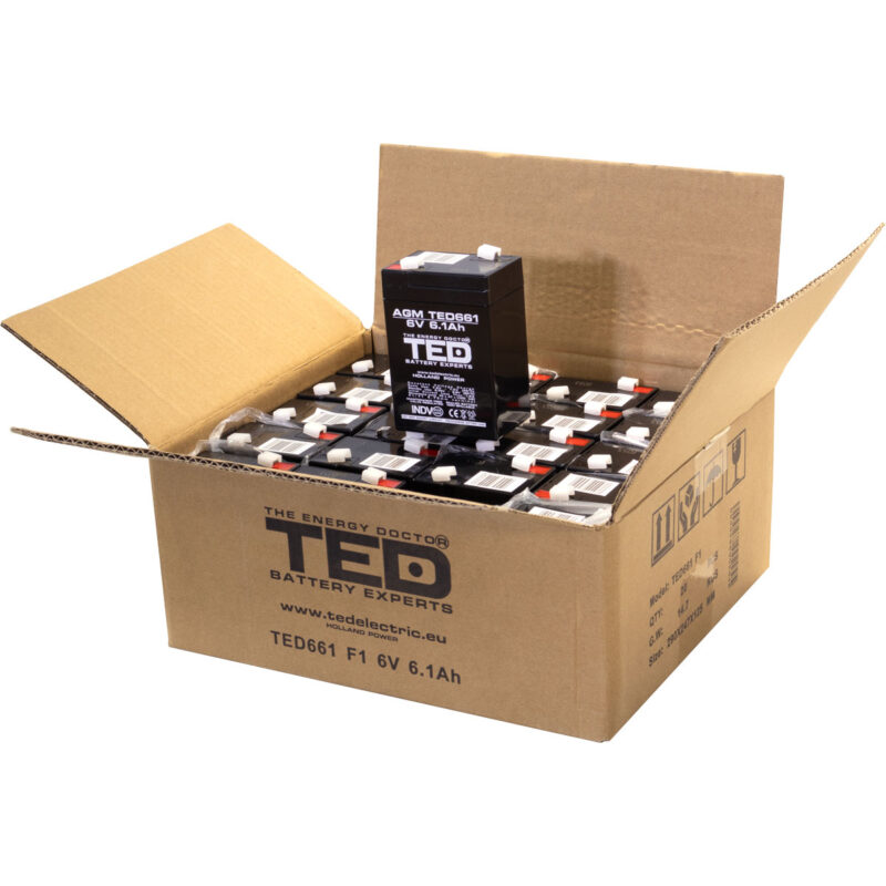 6V 6.1Ah AGM Battery TED661 - VRLA / Rechargeable - TED Electric - Image 5