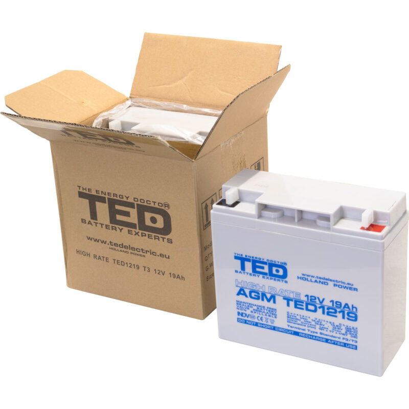 12V 19Ah AGM High Rate TED1219 - VRLA / Rechargeable - TED Electric - Image 5