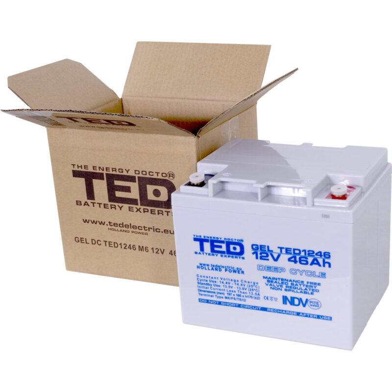 12V 46Ah GEL Deep Cycle TED1246 - VRLA / Rechargeable -TED Electric - Image 5
