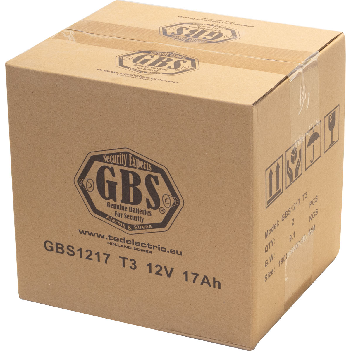 GBS 12V 17Ah battery box closed view