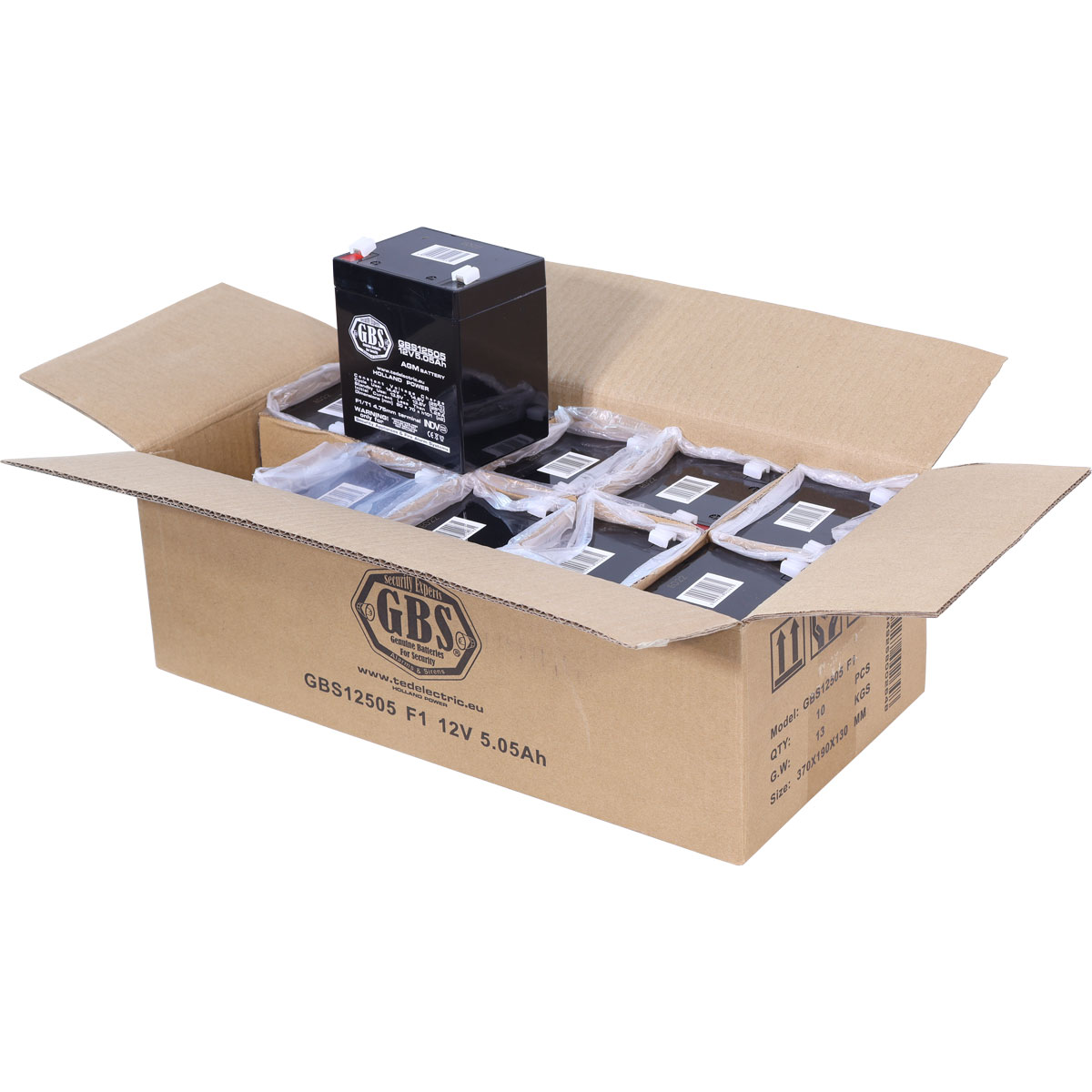 GBS 12V 5.05Ah battery box open view