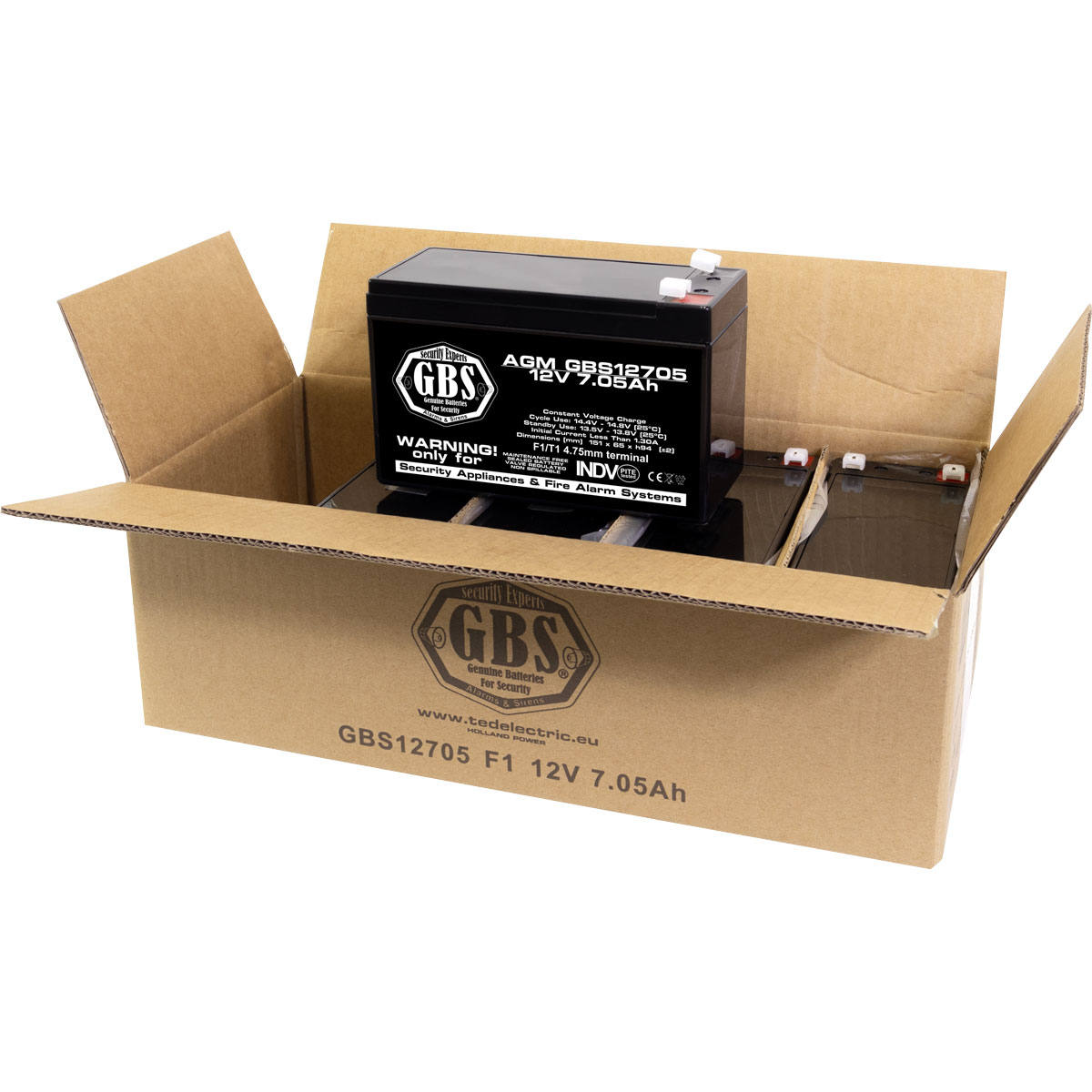 GBS 12V 7.05Ah battery box open view