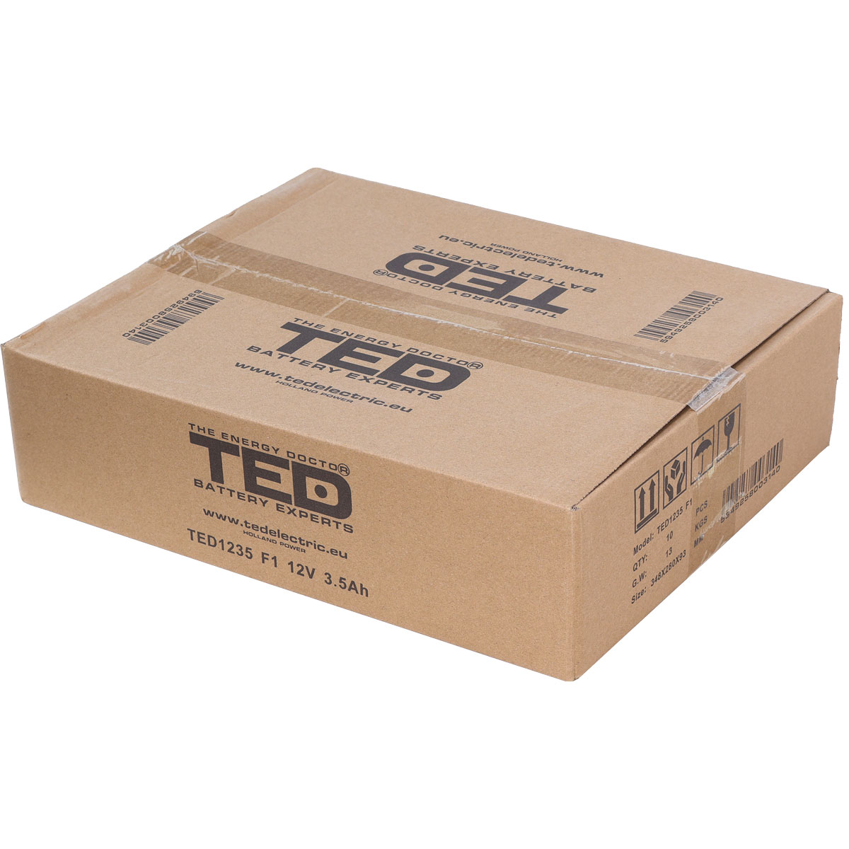 TED 12V 3.5Ah battery box closed view