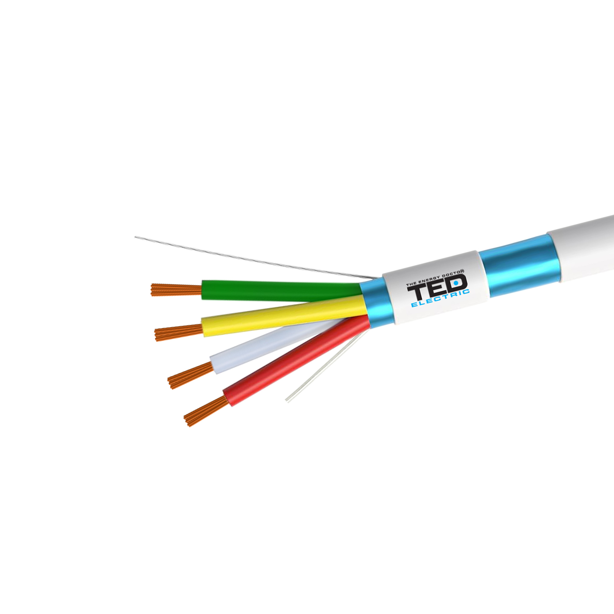 4 core copper conductor shielded cable detailed view
