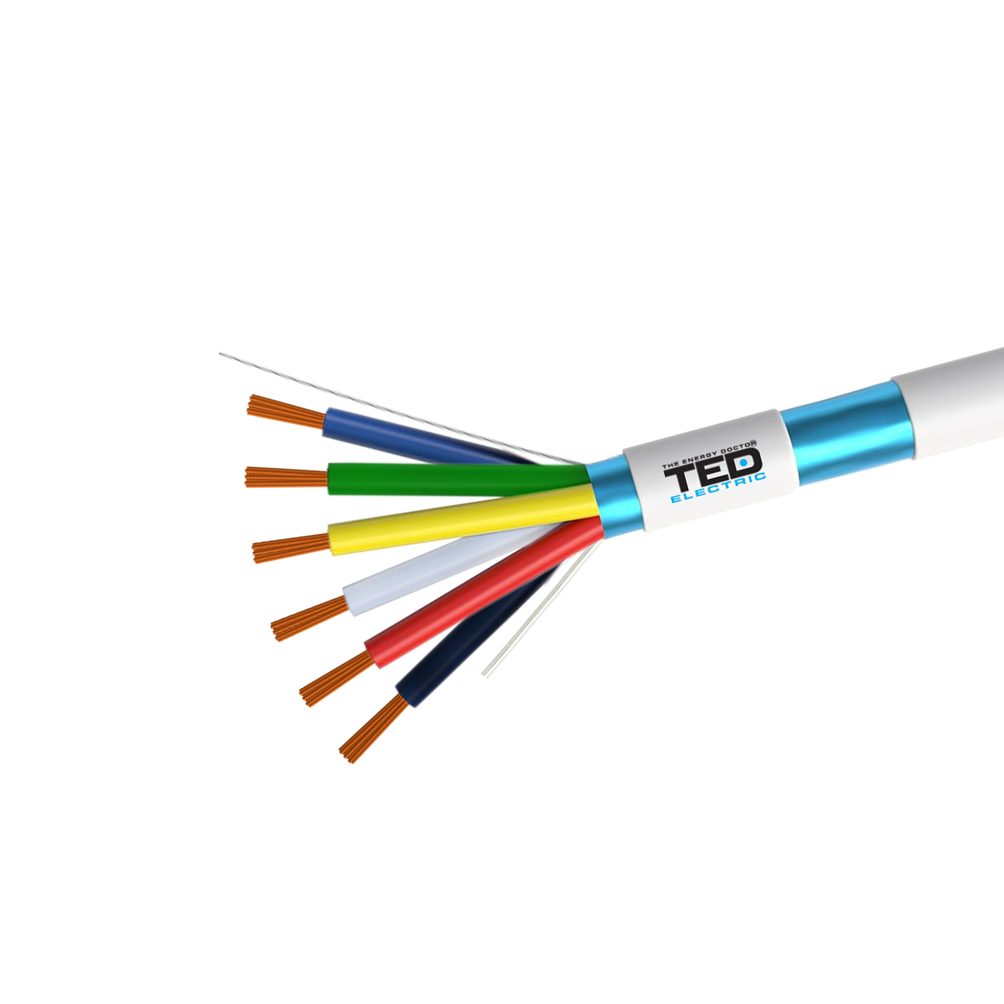 6 core 0.22 mm² CCA shielded cable with aluminum foil shield