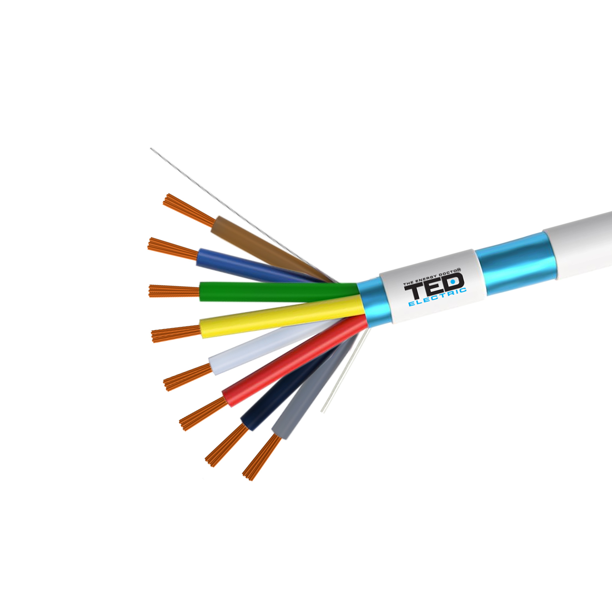 8 core shielded cable with PVC jacket and foil shield